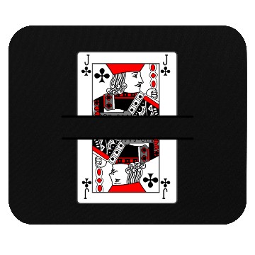 Discover Playing card clover jack with banner space Mouse Pads