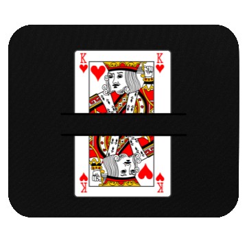 Discover Playing card hearts king with banner space Mouse Pads