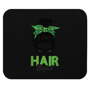 Discover Hairstylist St Patrick's Day Shamrock Messy Bun Mouse Pads