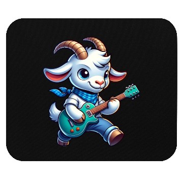 Discover Cute Goat Guitarist E-Guitar Design Mouse Pads