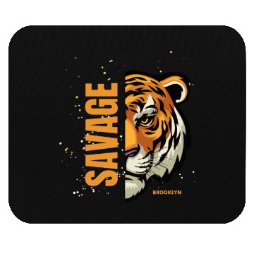 Discover Black Illustrative Savage Mouse Pads