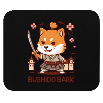 Discover Chibi Shiba Inu Samurai Mouse Pads