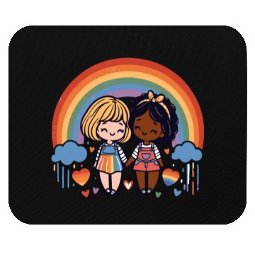 Discover Cute Lesbian Sapphic Whitey Melanin Rainbow Pride Mouse Pads