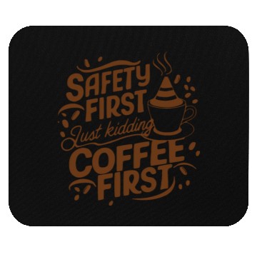 Discover funny slogan coffee first coffe lover gift idea Mouse Pads