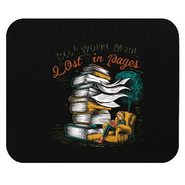 Discover Bookworm Mom lost in the pages design Mouse Pads
