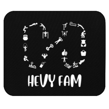 Discover Hevy Fam: Workout Exercise Tracker App Family W/B Mouse Pads