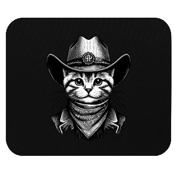 Discover Cowboy Cat Art Mouse Pads
