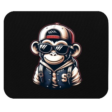 Discover Mouse Pads Funny of a monkey dressed as rap