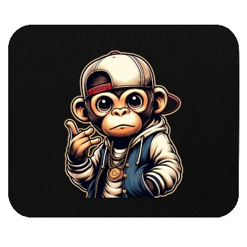 Discover Mouse Pads Funny of a monkey dressed as rap