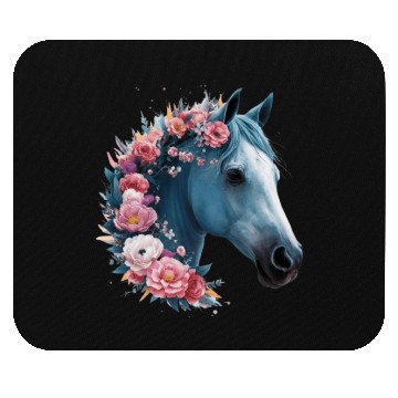 Discover Horse &Flowers Mouse Pads