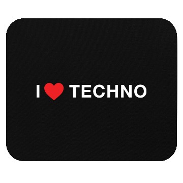 Discover I Love Techno Electronic Rave Music Red Heart Mouse Pads