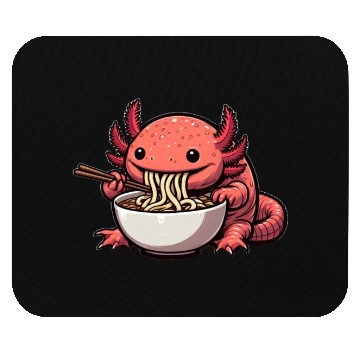 Discover Ramen time for the axolotl Mouse Pads