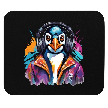 Discover Penguin in a helmet Mouse Pads