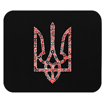 Discover Ukraine trident Tryzub in red and black colors Mouse Pads