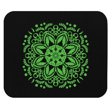 Discover Green floral lace pattern Mouse Pads