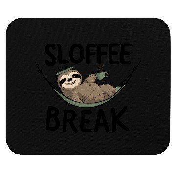 Discover Relaxing Sloth Coffee Lover Fun Coffee Break Mouse Pads