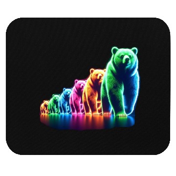 Discover Neon Bears Mouse Pads