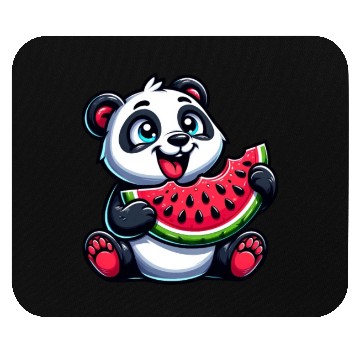 Discover Panda with Watermelon Fruity Funny Mouse Pads