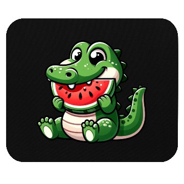 Discover Crocodile With Watermelon Fruity Cute Mouse Pads