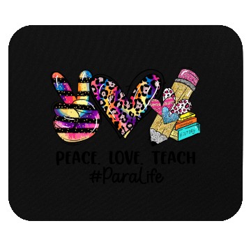 Discover Leopard Peace Love Teach Para Life Back to School Mouse Pads