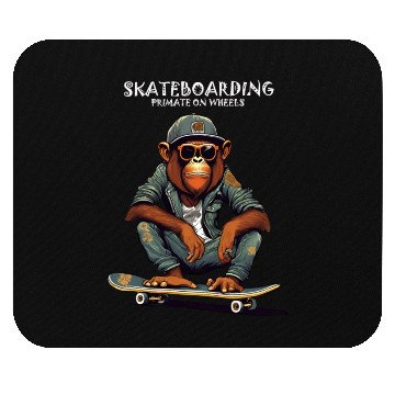 Discover Skateboarding Primate on Wheels Mouse Pads