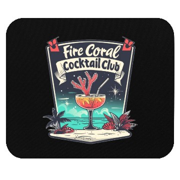 Discover Fire Coral Cocktail Club Mouse Pads