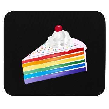 Discover Piece of rainbow cake with cream and cherry Mouse Pads