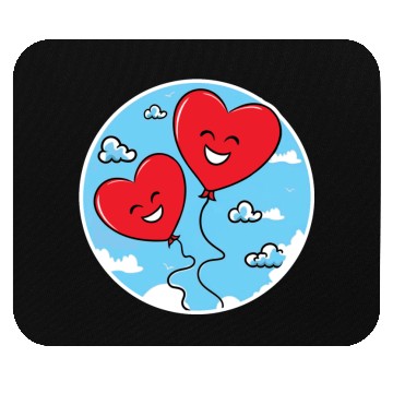 Discover Smiling red heart balloons Mouse Pads