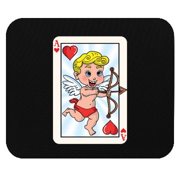 Discover Playing card with cupid Mouse Pads
