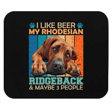 Discover Ridgeback Owner LIKE BEER RHODESIAN RIDGEBACK Mouse Pads