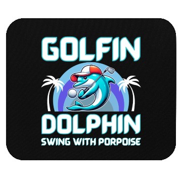 Discover Dolphin playing golf Mouse Pads | Gift for dad | Gift