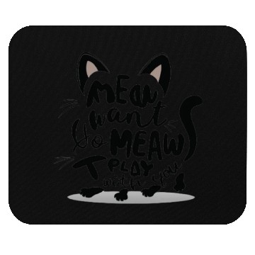Discover Cat typography Mouse Pads