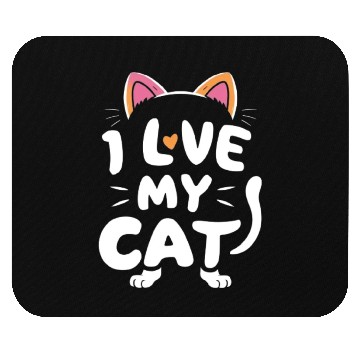 Discover Cat typography Mouse Pads