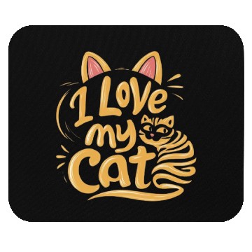 Discover Cat typography Mouse Pads