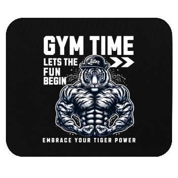 Discover gym time tiger power Mouse Pads