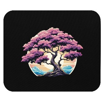 Discover Zen nature purple tree Mouse Pads