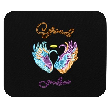 Discover Neon angel wings with helo Mouse Pads
