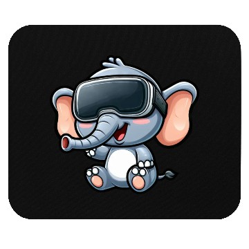 Discover Elephant VR virtual reality gamer cute cartoon Mouse Pads