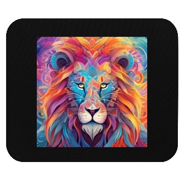 Discover Majestic Rainbow Lion Mouse Pads
