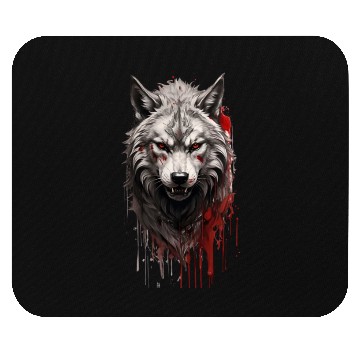 Discover bloody wolf Mouse Pads