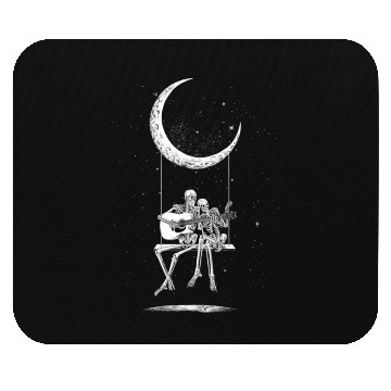 Discover Halloween Skeleton Couple Guitar Moon Mouse Pads