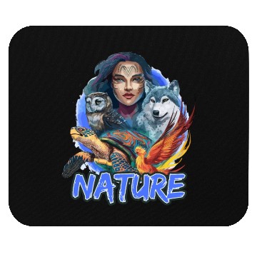 Discover Nature-Inspired Wolf Owl Turtle Phoenix Woman Mouse Pads