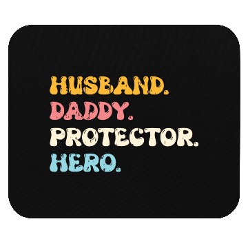 Discover Husband Daddy Protector Hero Fathers Day Groovy Mouse Pads
