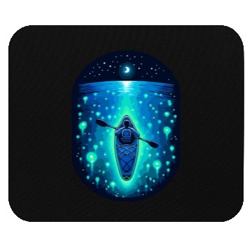 Discover Moonlit Kayak: A Serene Night Paddle Mouse Pads