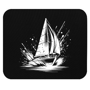 Discover Fast Sailing Boat With Splash Waves Mouse Pads
