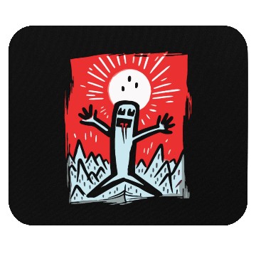 Discover Japan Red Sun: Happy Stickman Artwork Mouse Pads
