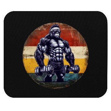 Discover Muscular Gorilla Bodybuilder Gym Workout Sunset Mouse Pads