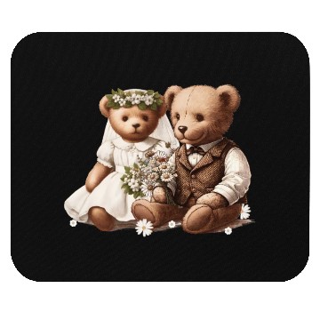 Discover Vintage wedding: teddy bear bride and groom Mouse Pads