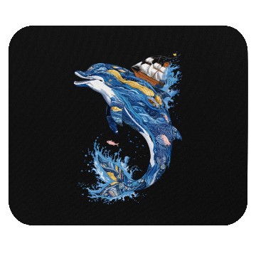 Discover Majestic Ocean Waves Sailing Adventure Dolphin Mouse Pads