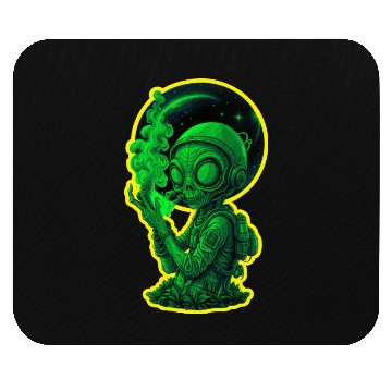 Discover Alien smoking weed Mouse Pads